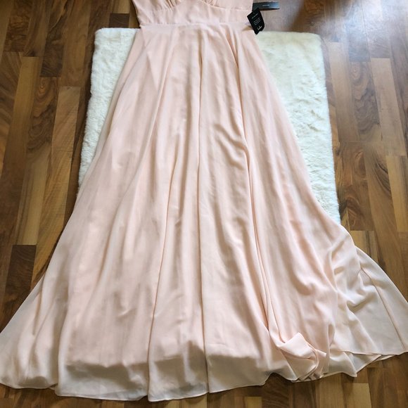 Lulu's NWT Here for Love Blush Sleeveless Maxi Dress bridesmaid formal dress L - Picture 10 of 12